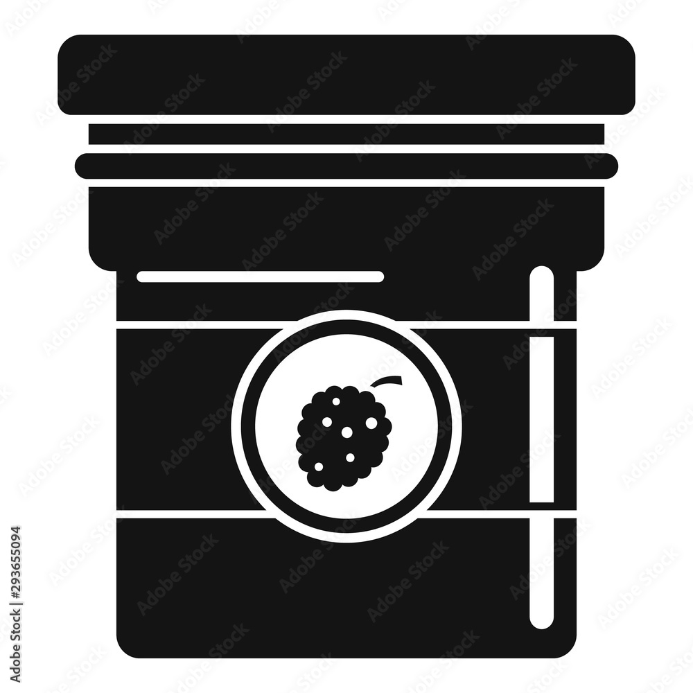 Poster raspberry jam jar icon. simple illustration of raspberry jam jar vector icon for web design isolated