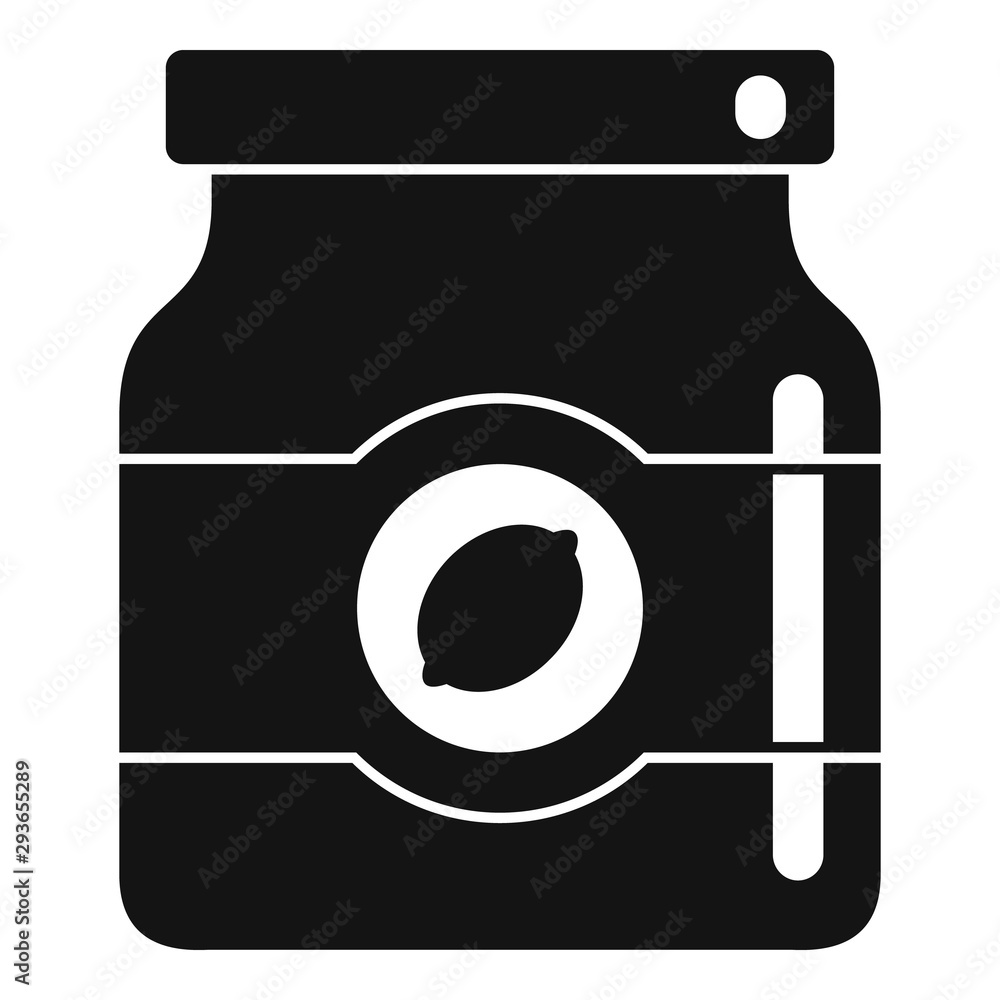 Poster lemon jam jar icon. simple illustration of lemon jam jar vector icon for web design isolated on whit