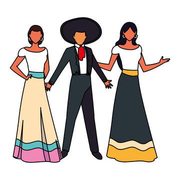 Isolated mexican people vector design