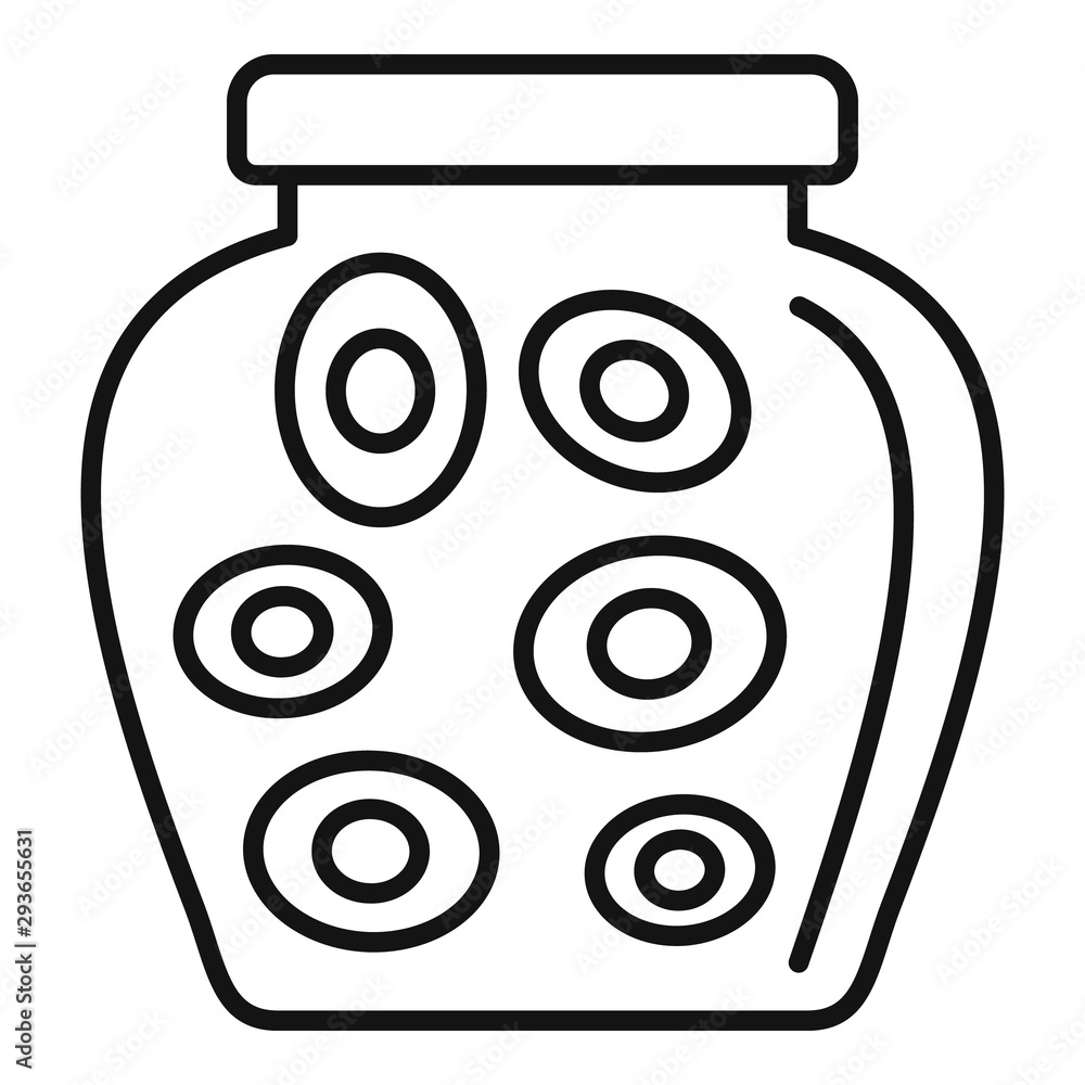 Poster peach jam jar icon. outline peach jam jar vector icon for web design isolated on white background
