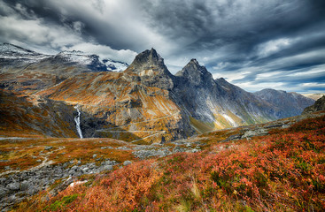 Landscape of beautiful autumn in mountains
