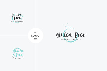 Gluten free natural product icons and elements collection for food market, ecommerce, organic products promotion, healthy life and premium quality food and drink.