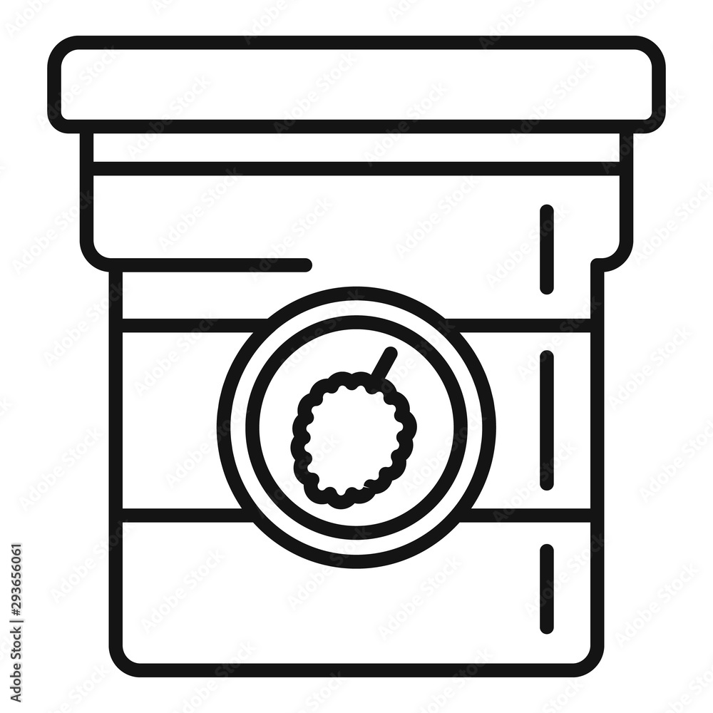 Poster raspberry jam jar icon. outline raspberry jam jar vector icon for web design isolated on white backg