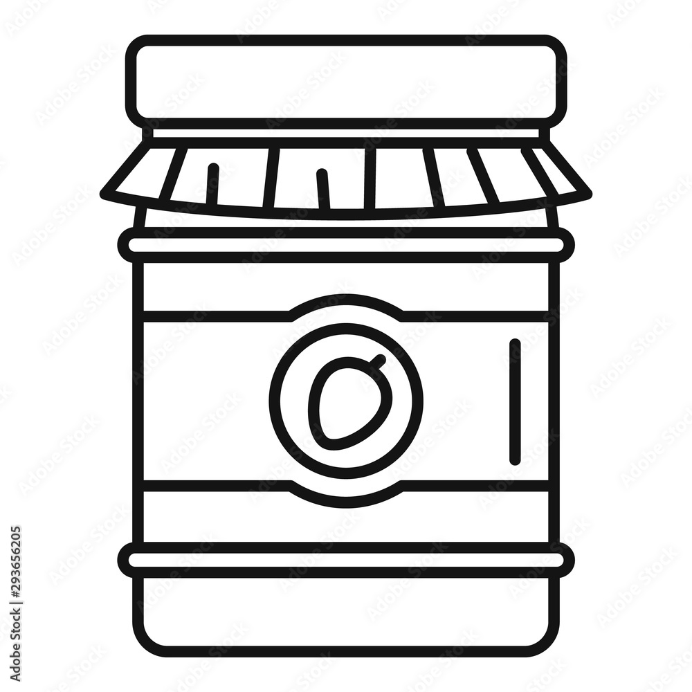 Poster strawberry jam jar icon. outline strawberry jam jar vector icon for web design isolated on white bac