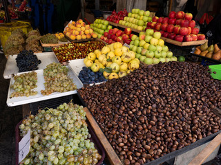 Fresh Fruits And Vegetables At Market