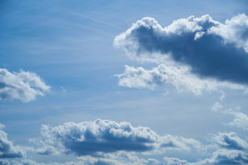 White clouds in blue sky for background