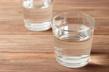 clear water in a glass. Purified water.