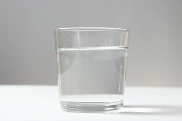 clear water in a glass. Purified water.