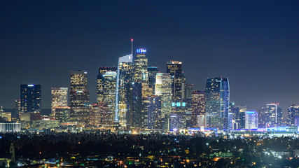 Fototapeta na wymiar Downtown Los Angeles skyline at night