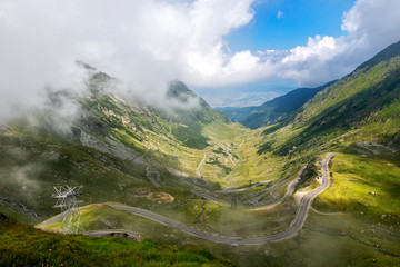 Transfagarasan pass in summer. Crossing Carpathian mountains in Romania, Transfagarasan is one of the most spectacular mountain roads in the world