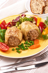 Stuffed paprika with minced meat, restaurant food