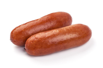 Oktoberfest Smoked pork Sausages, isolated on white background