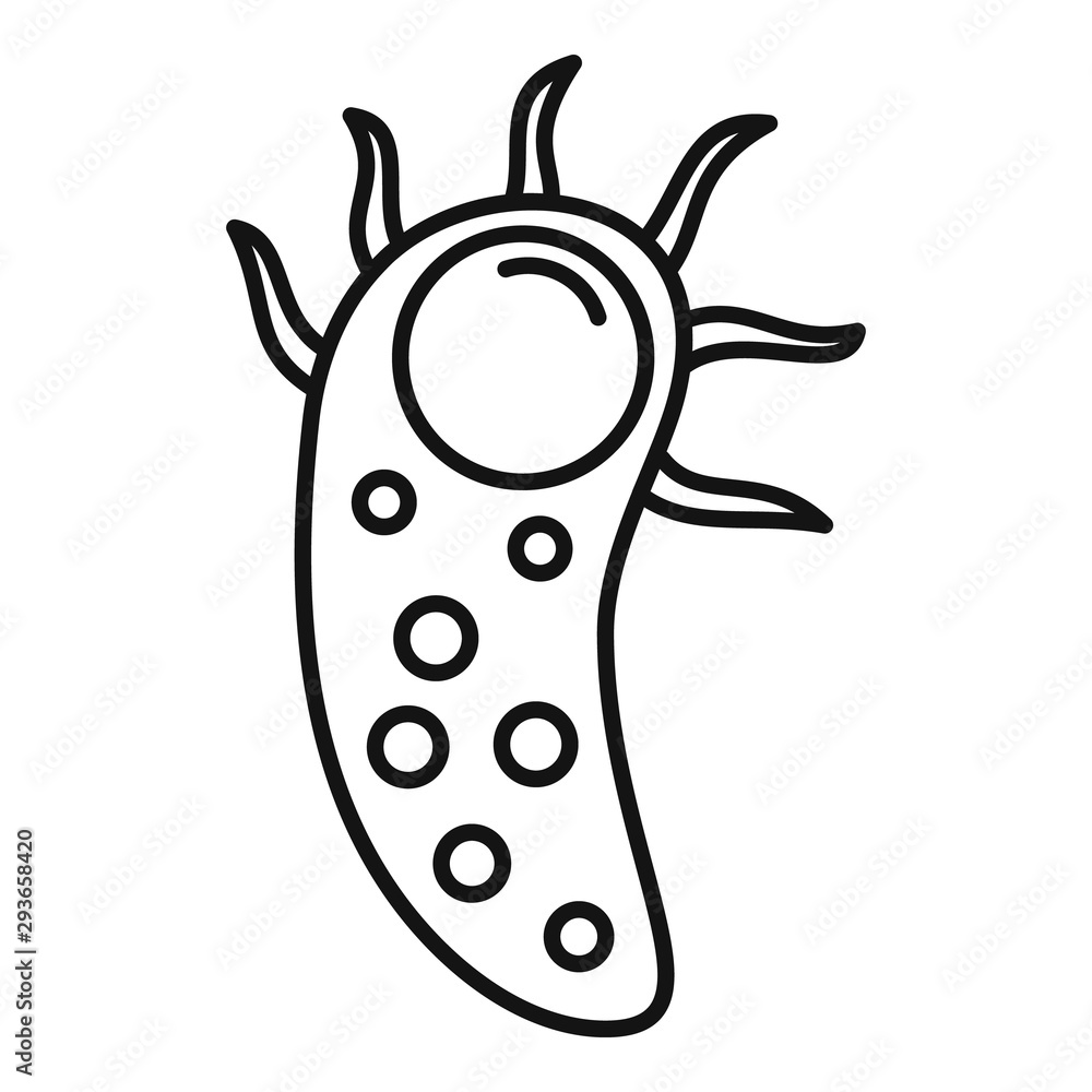 Poster cell bacteria icon. outline cell bacteria vector icon for web design isolated on white background
