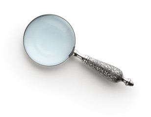 Magnifying glass isolated on white background