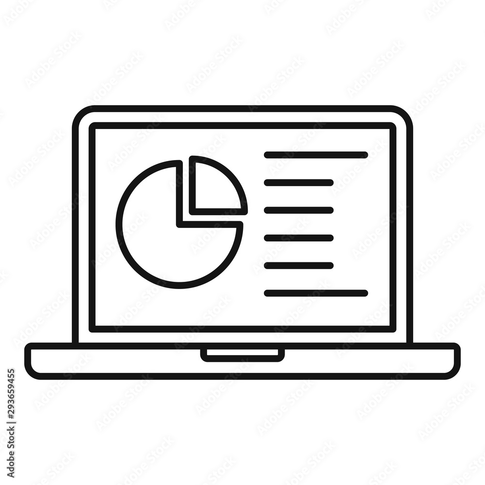 Poster lesson laptop icon. outline lesson laptop vector icon for web design isolated on white background