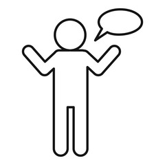 Lesson man question icon. Outline lesson man question vector icon for web design isolated on white background