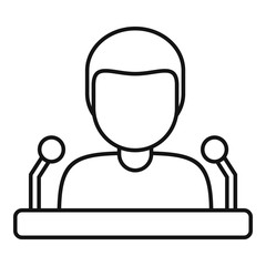 University speaker icon. Outline university speaker vector icon for web design isolated on white background