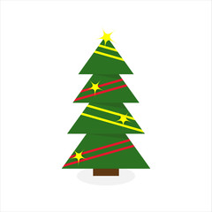 Fototapeta premium Christmas tree. Colorful cartoon . Modern different flat design. Vector illustration