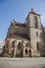 Fototapeta na wymiar The church of the virgin Mary (Marienkirch) in the imperial city Reutlingen in Baden-Wuerttemberg, Germany
