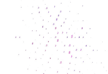 Light Purple, Pink vector texture with musical notes.