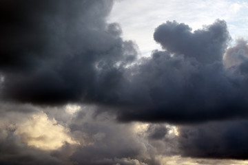 dramatic cumulus clouds background