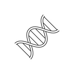 DNA line icon on white background. Editable stroke. Medical science concept