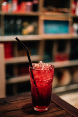 cocktail on wooden table