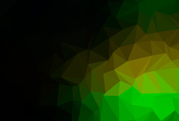 Dark Green, Yellow vector triangle mosaic texture.