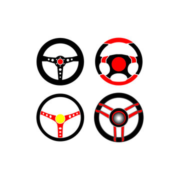 steering wheel icon vector trendy flat design