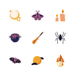 bundle of halloween set icons