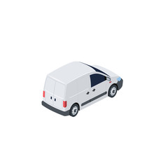 Cargo delivery Commercial car. Vector 3d isometric, color web icon, new flat style. Creative illustration design, idea for infographics.