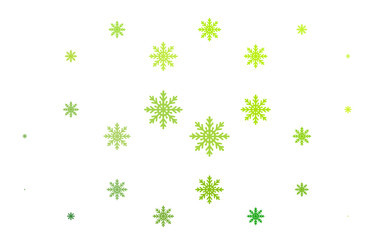 Light Green vector layout with bright snowflakes. Modern geometrical abstract illustration with crystals of ice. The pattern can be used for year new  websites.