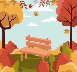 seasonal autumn park landscape scene