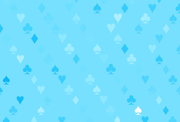 Light BLUE vector background with cards signs.