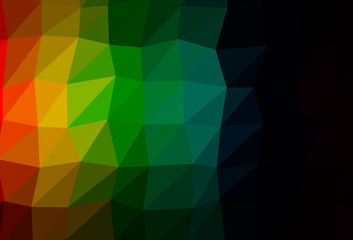 Dark Multicolor, Rainbow vector abstract polygonal layout.