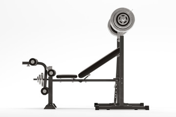 Gym machine isolated on white. 3d render