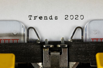 old typewriter with text trends 2020