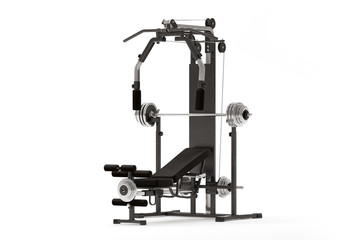 Gym machine isolated on white. 3d render