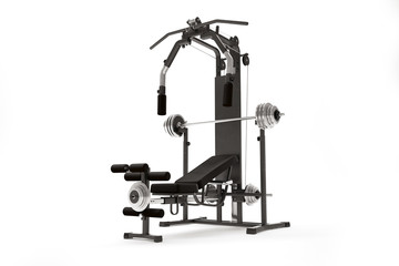 Gym machine isolated on white. 3d render