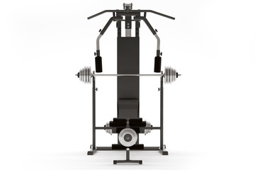 Gym machine isolated on white. 3d render