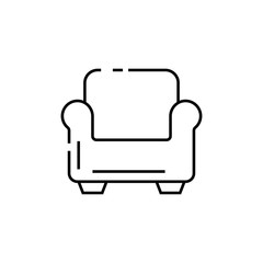 Armchair icon illustration isolated on line style. Sofa, couch, chair, lounger icons. Furniture sign for modern web and mobile application design.