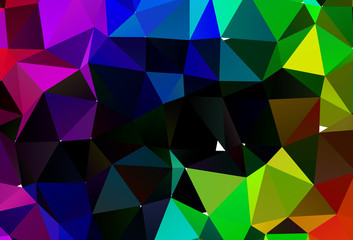 Dark Multicolor, Rainbow vector polygon abstract layout.