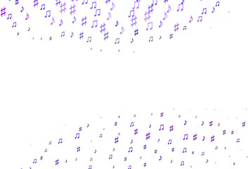 Light Purple vector pattern with music elements.