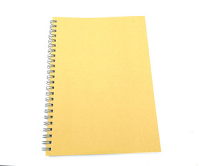 brown paper note book isolated on white background
