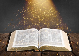 Opened big book isolated on white