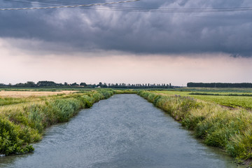 Fototapeta premium travel on delta del Po river country