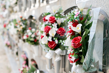Flowers in a cemetery