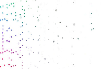 Light Multicolor, Rainbow vector background with cards signs.