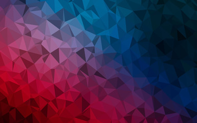 Dark Blue, Red vector polygonal background. Shining illustration, which consist of triangles. Brand new style for your business design.