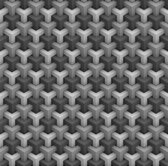 3D isometric seamless pattern.